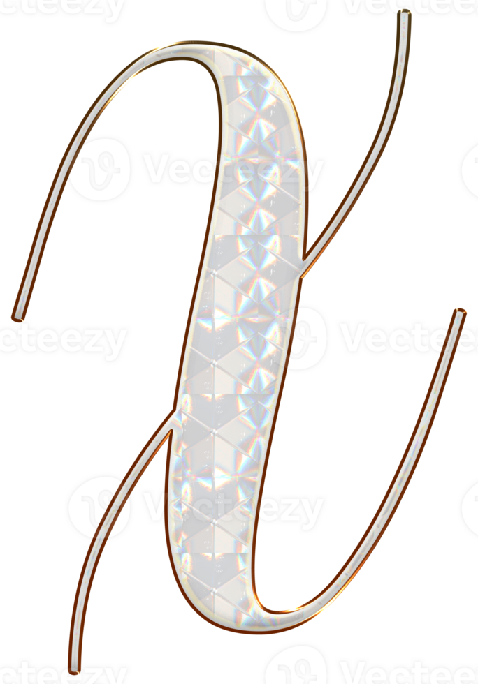White holographic alphabet png