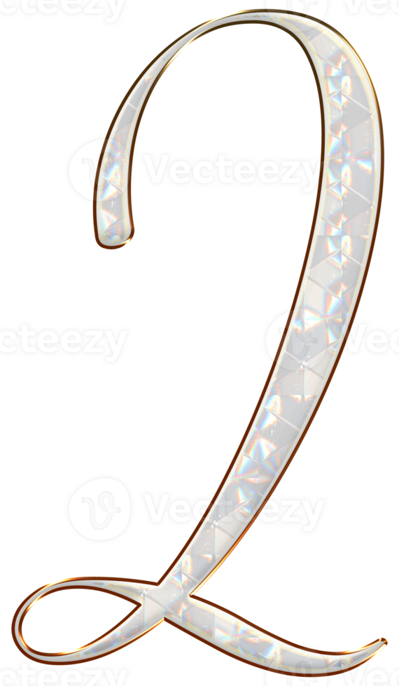 White holographic numbers png