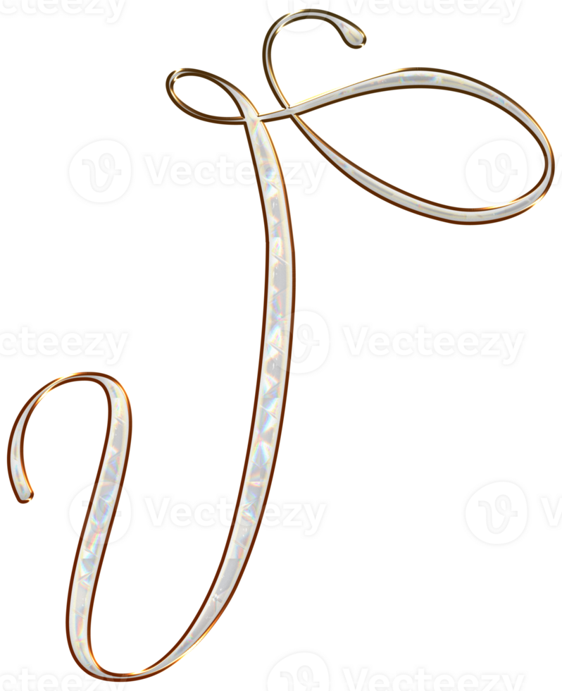 White holographic alphabet png