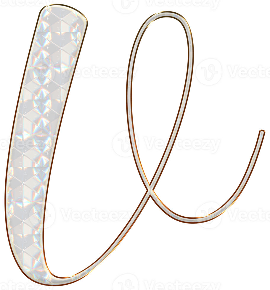White holographic alphabet png