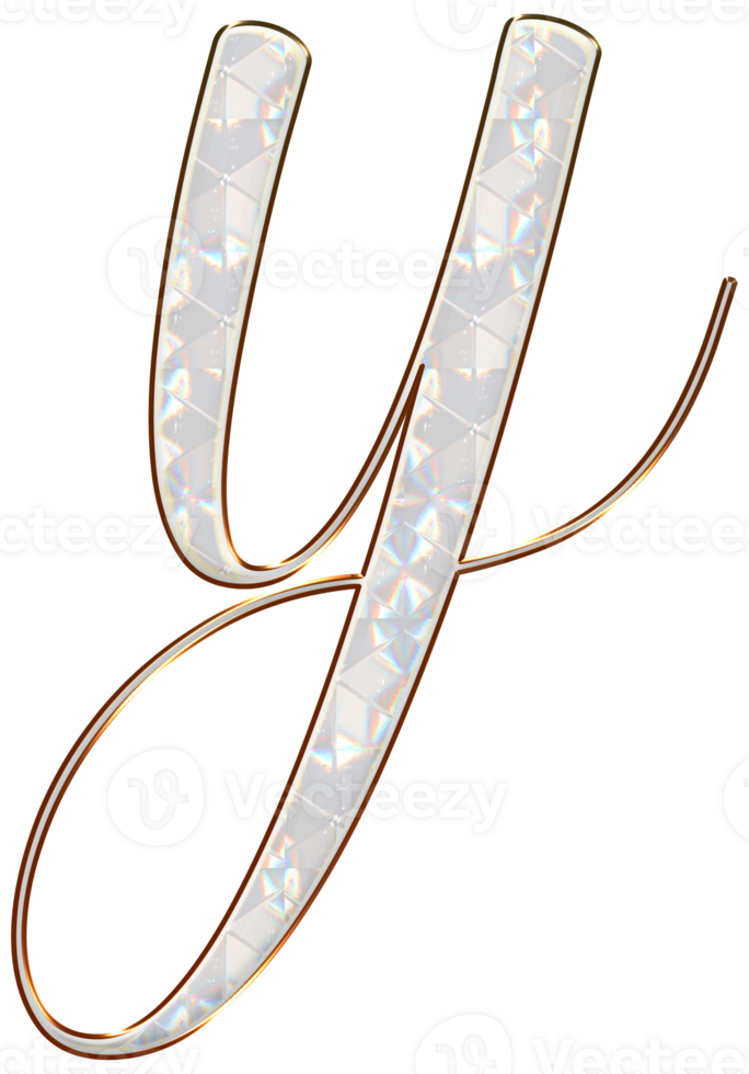 White holographic alphabet png