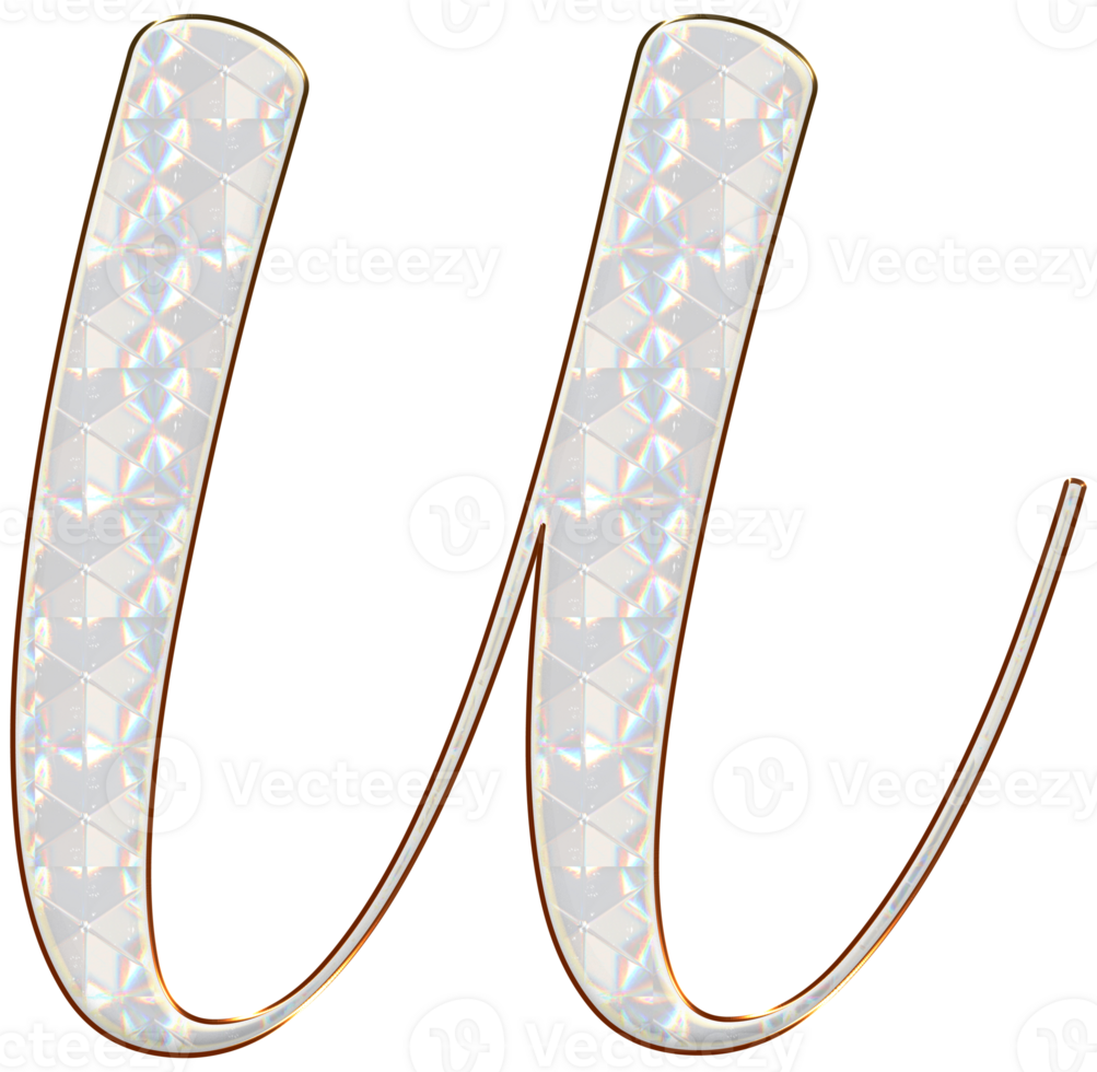 White holographic alphabet png