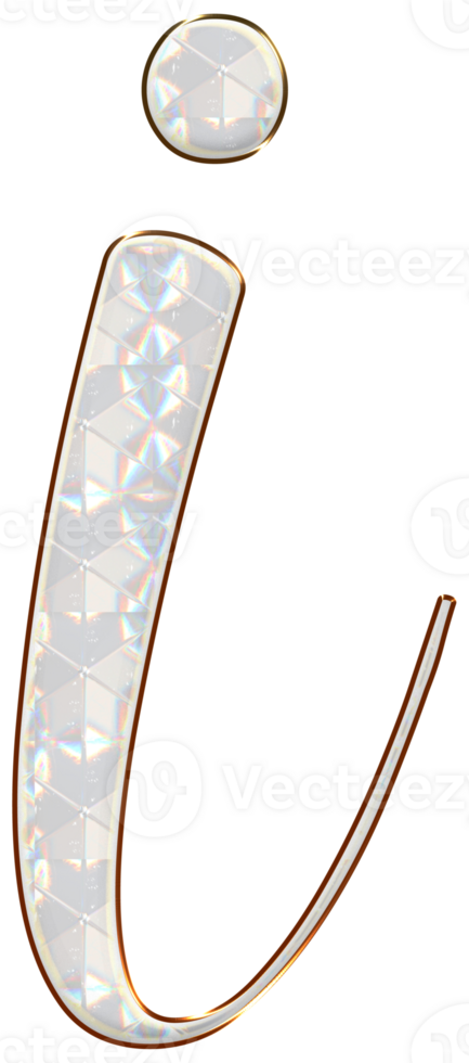 White holographic alphabet png