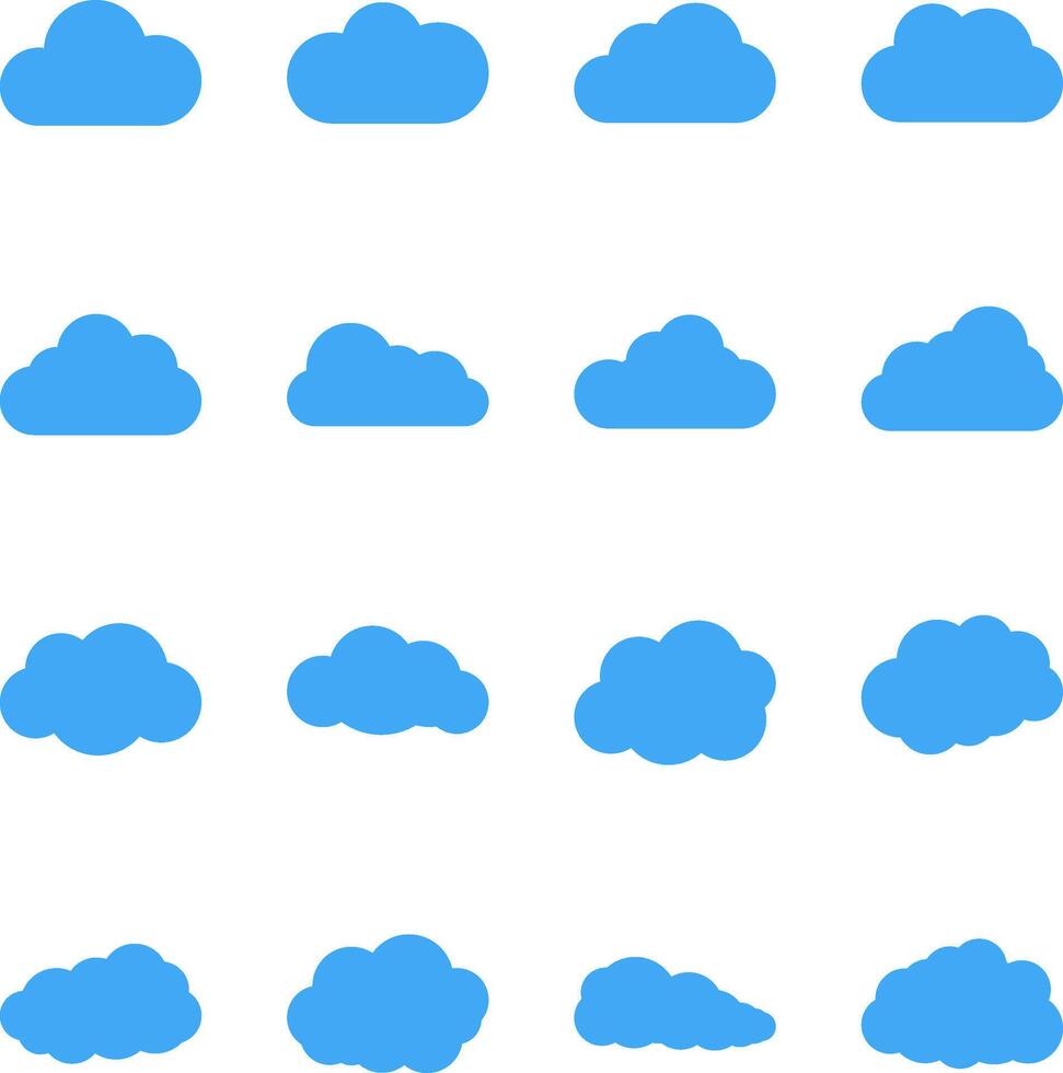 Clouds Weather Icon Set. Simple clouds shape illustration. vector