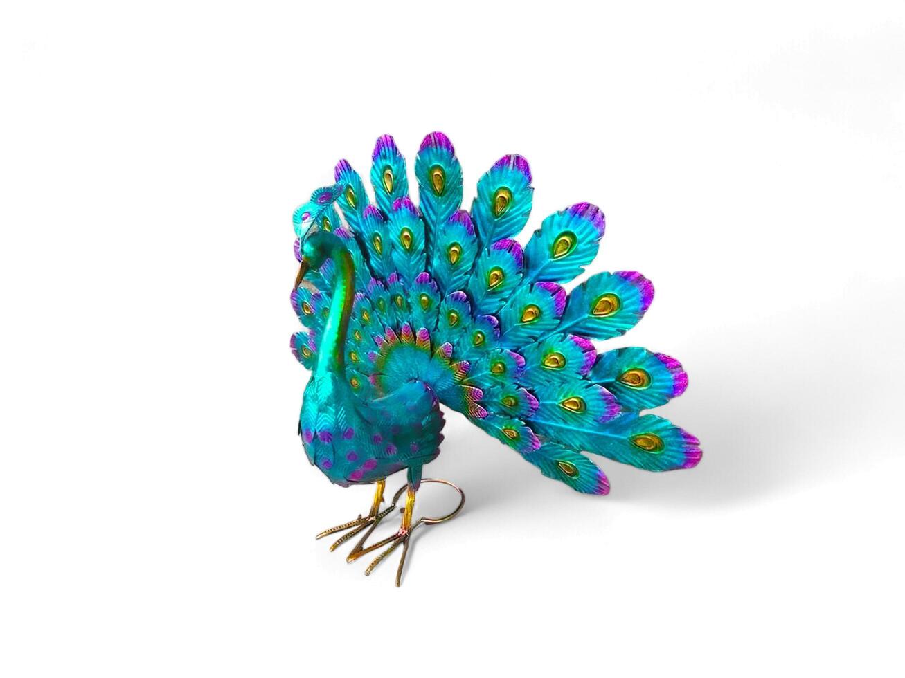 Miniature of peacock isolated on white photo