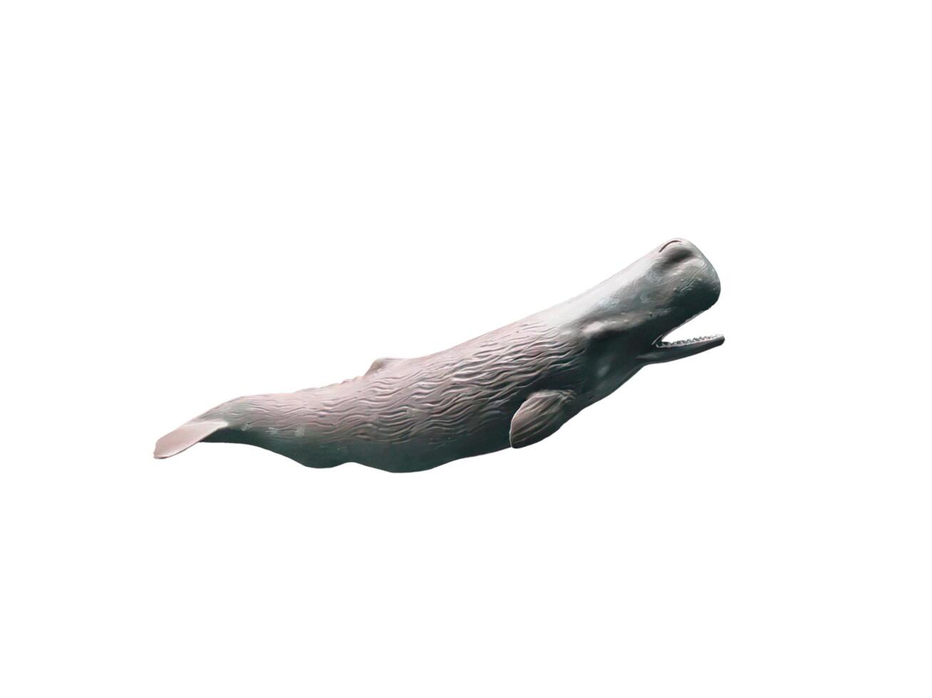 Whale miniature on white background photo