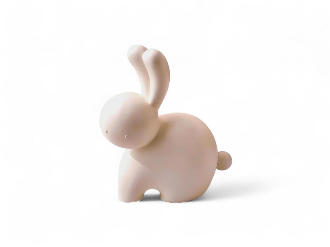 Ornament of white rabbit on white background photo