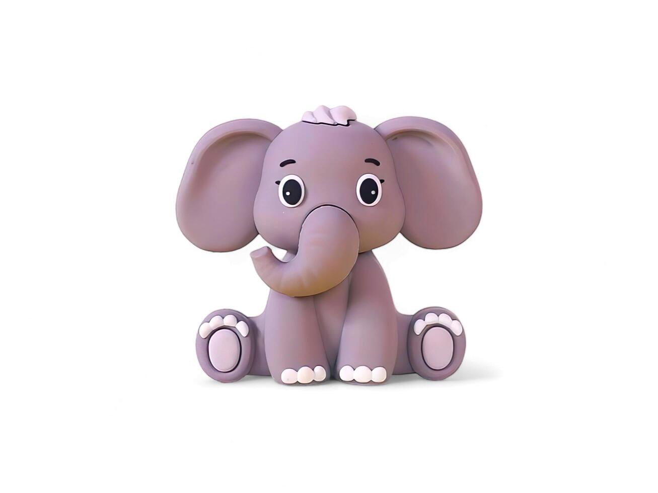 miniatura de elefante dibujos animados aislado en blanco foto