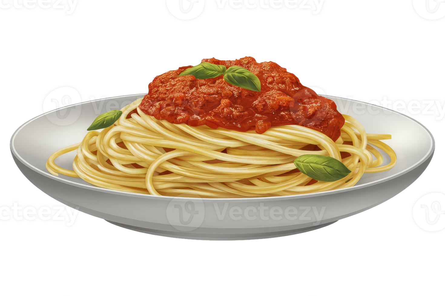 Spaghetti with Tomato Sauce and Basil png