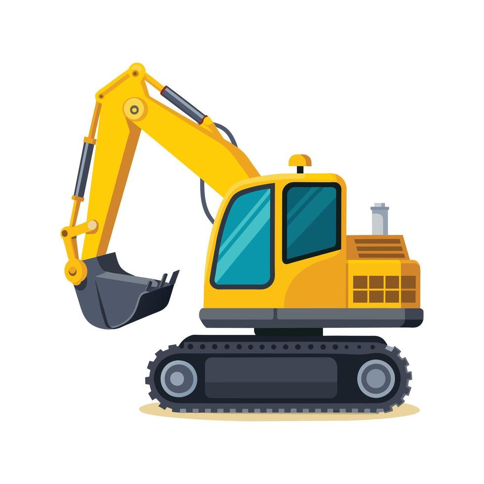 Realistic Construction Excavator illustration vector