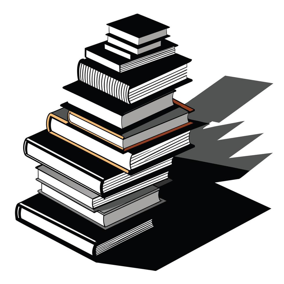 Book stack Illustration concept vector