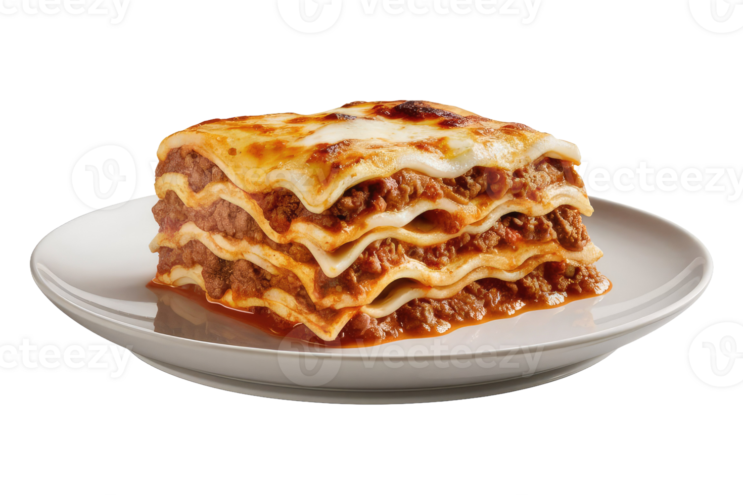 Lasagna Slice on a Plate png
