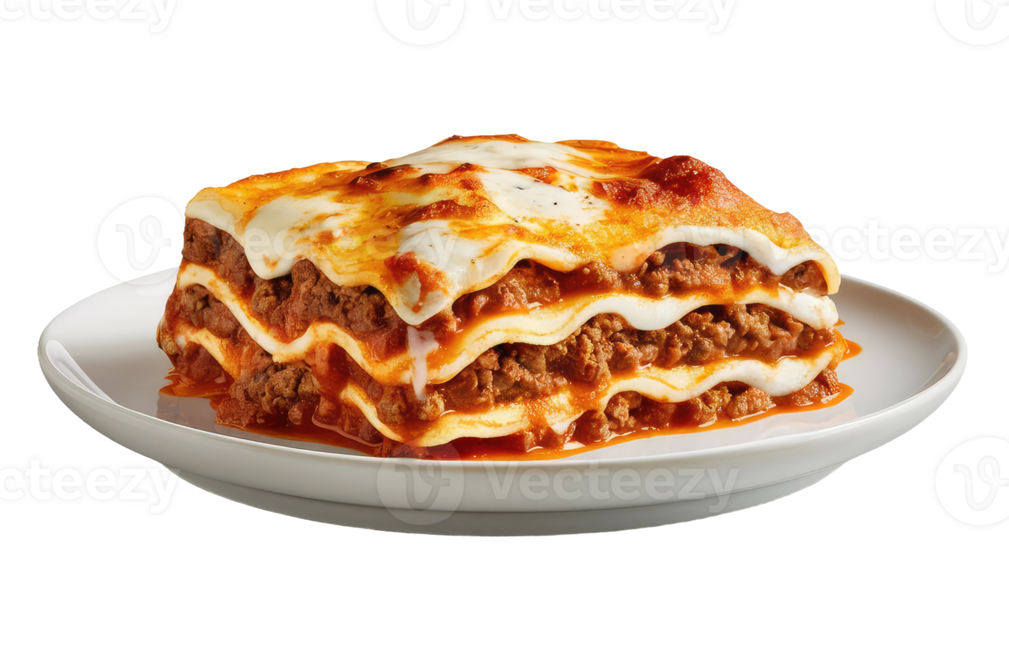 Lasagna Slice on a Plate png