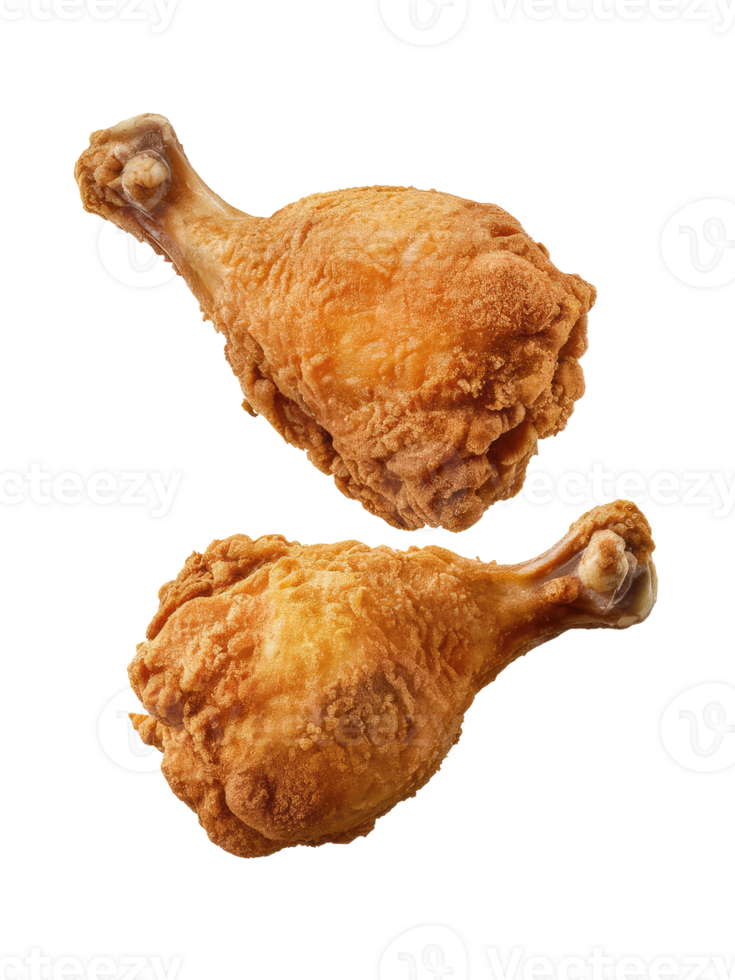 Two Crispy Fried Chicken Drumsticks png