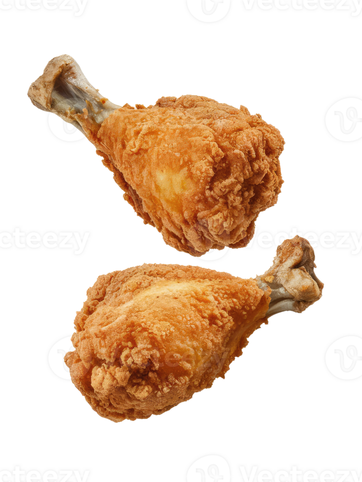 Two Crispy Fried Chicken Drumsticks png