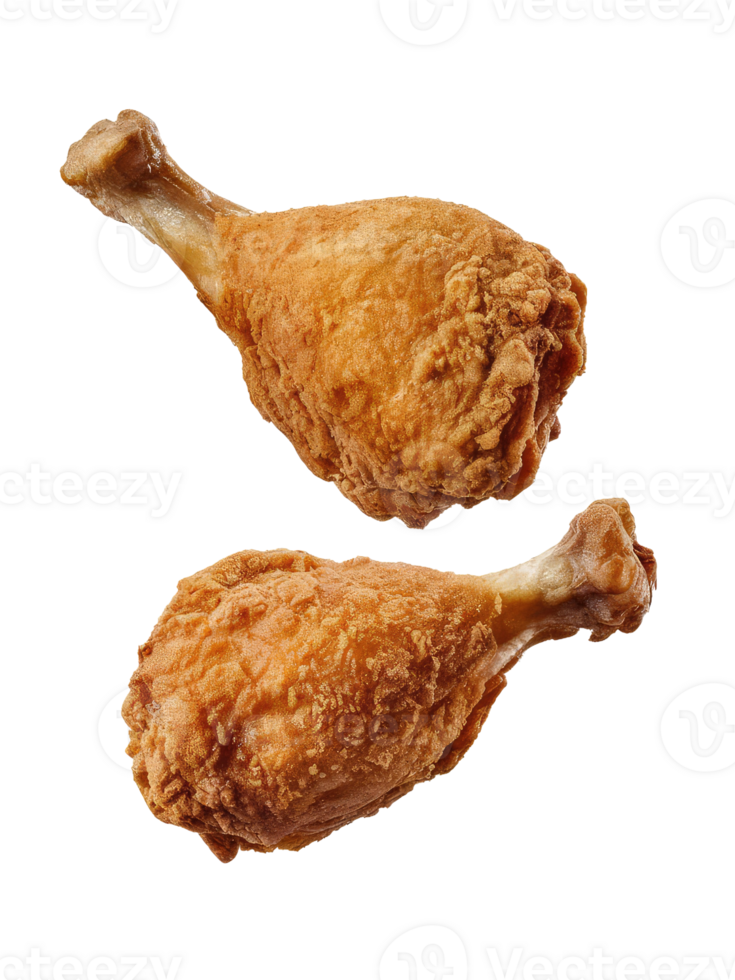 Two Crispy Fried Chicken Drumsticks png