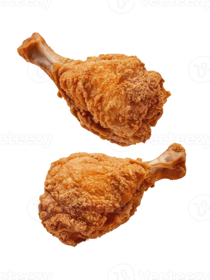 Two Crispy Fried Chicken Drumsticks png