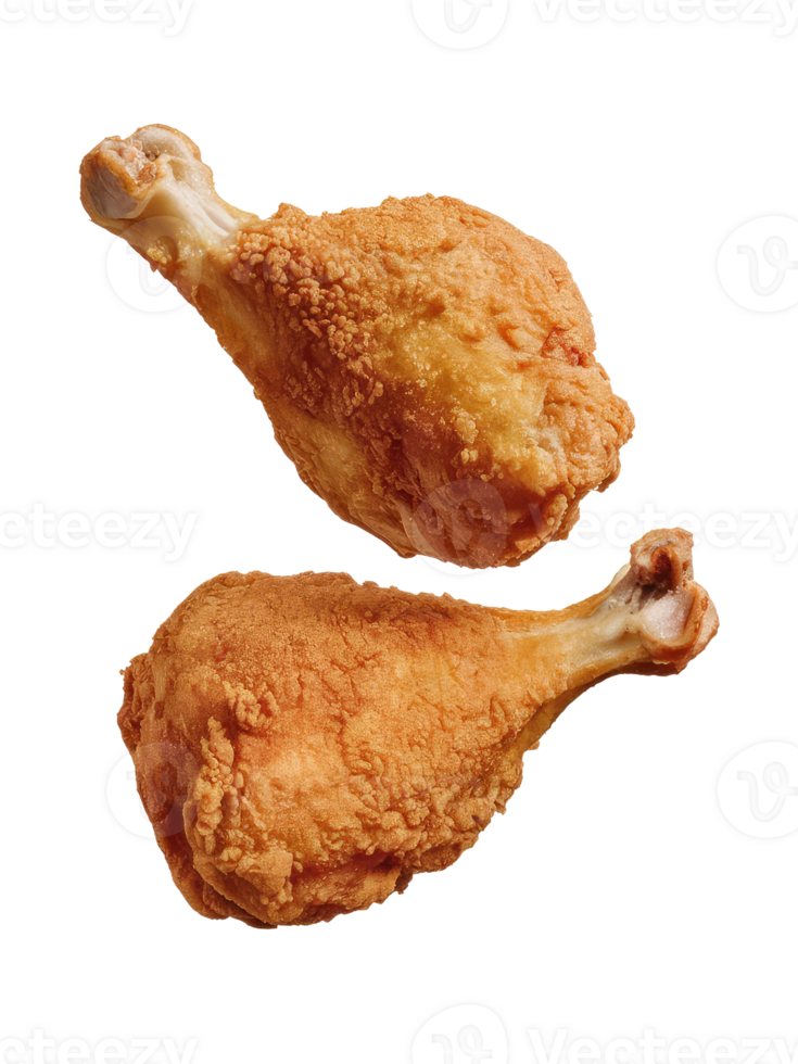 Two Crispy Fried Chicken Drumsticks png