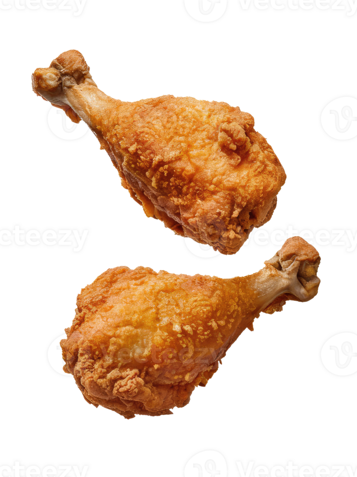 Two Crispy Fried Chicken Drumsticks png