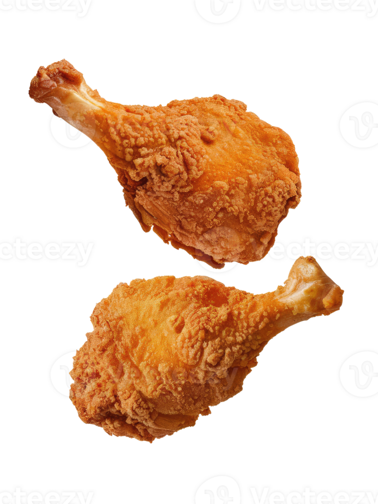 Two Crispy Fried Chicken Drumsticks png