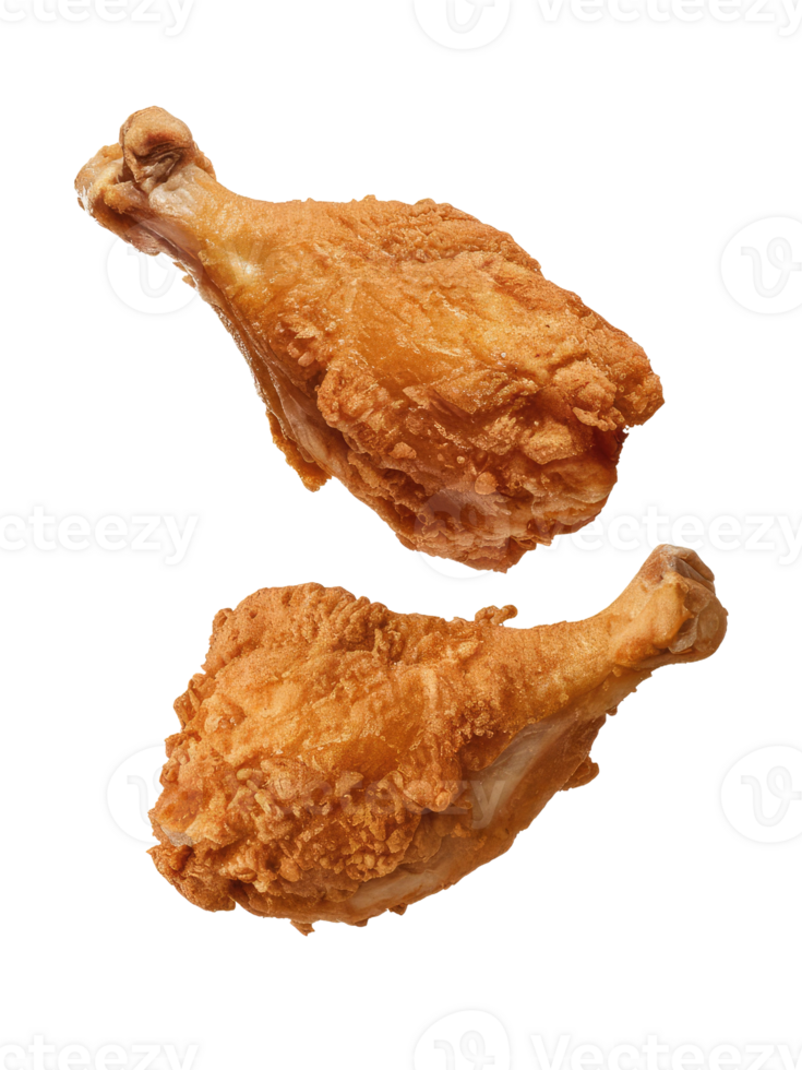 Two Crispy Fried Chicken Drumsticks png