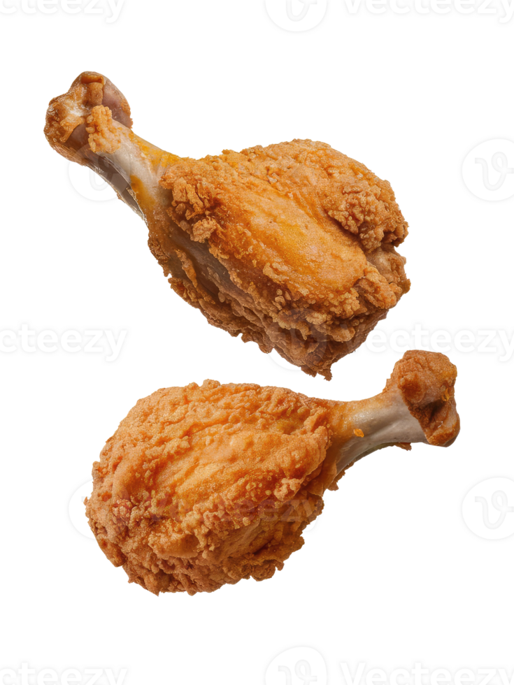 Two Crispy Fried Chicken Drumsticks png