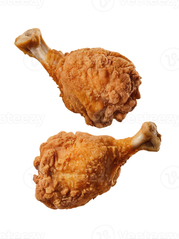 Two Crispy Fried Chicken Drumsticks png