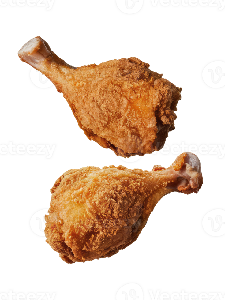 Two Crispy Fried Chicken Drumsticks png