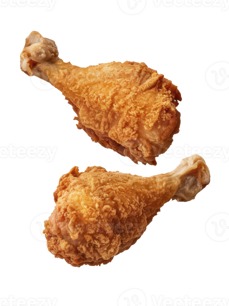 Two Crispy Fried Chicken Drumsticks png