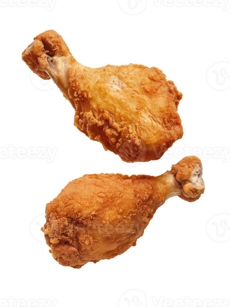 Two Crispy Fried Chicken Drumsticks png