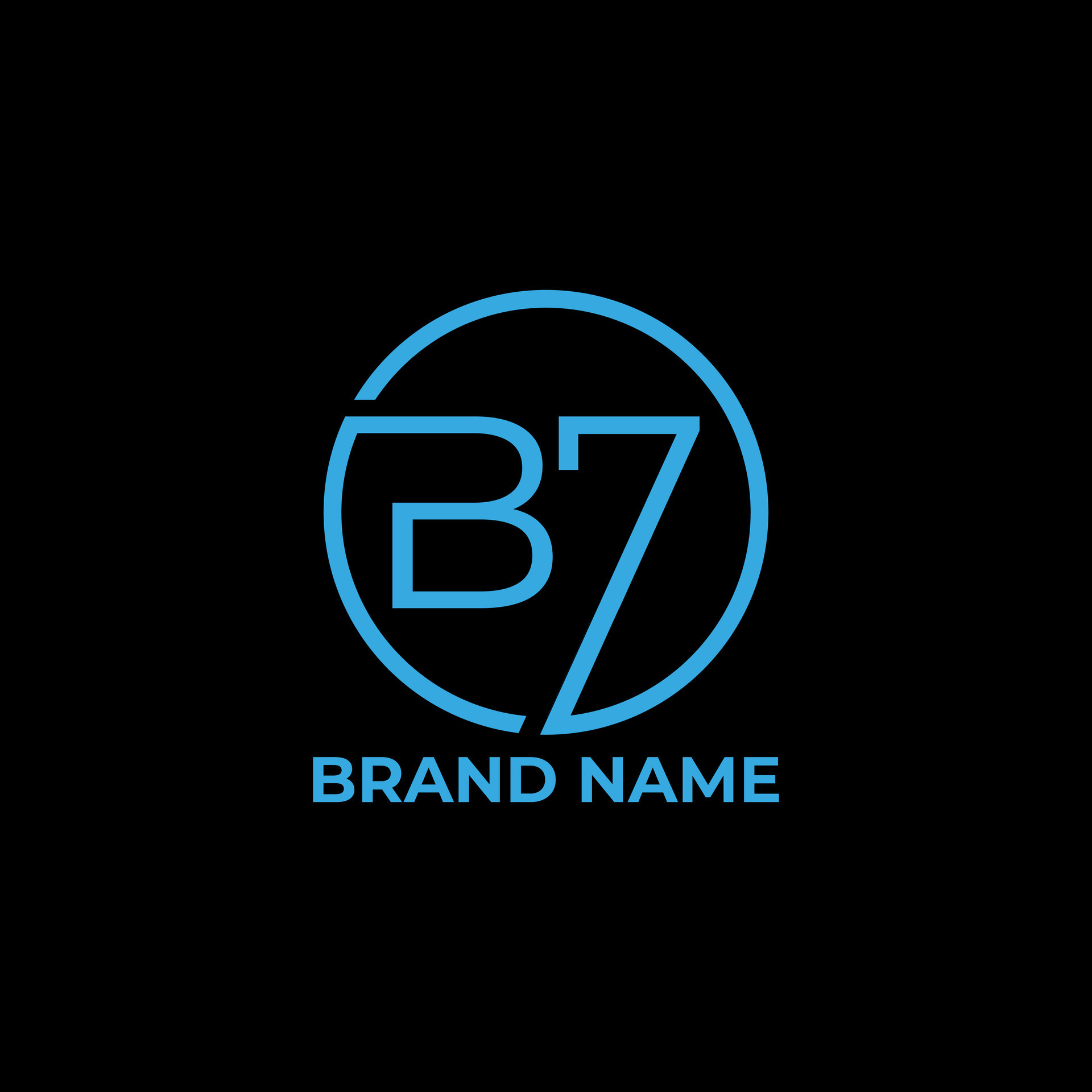 B7 circle logo design concept 47556615 Vector Art at Vecteezy