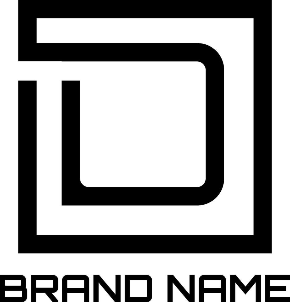 D square logo design concept vector