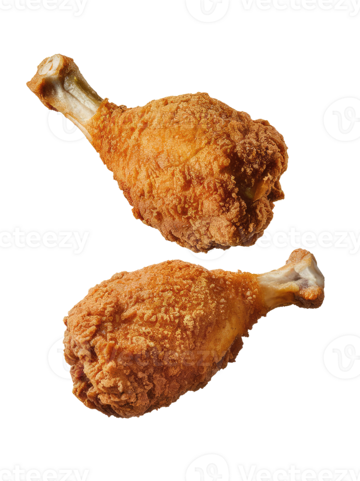 Two Crispy Fried Chicken Drumsticks png