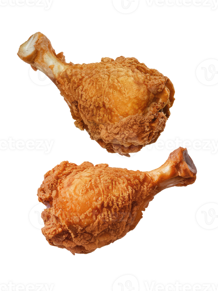 Two Crispy Fried Chicken Drumsticks png