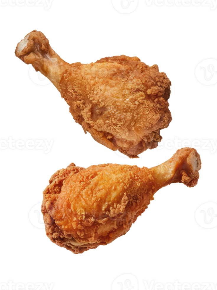 Two Crispy Fried Chicken Drumsticks png