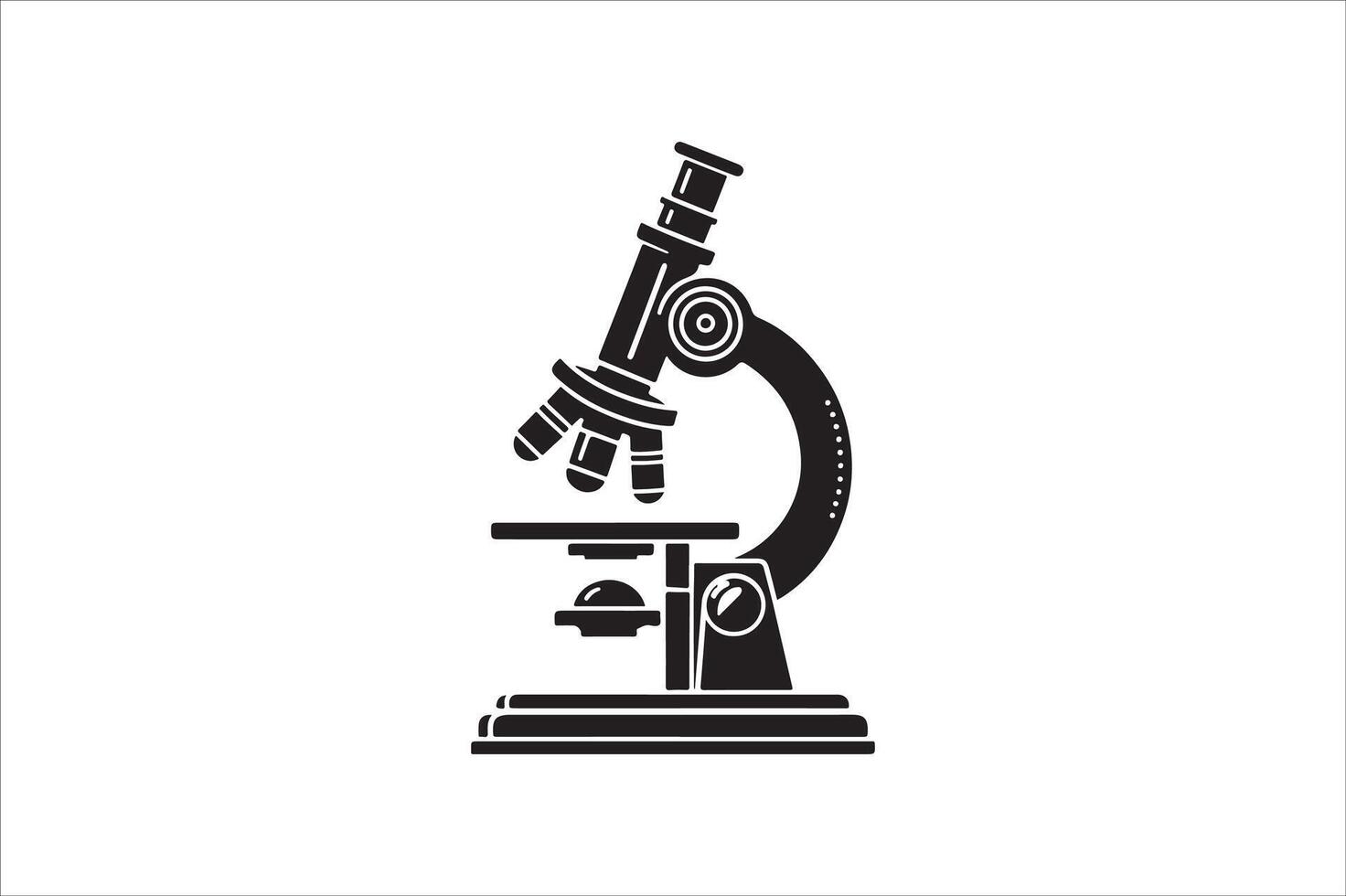 silhouette black and white microscope vector