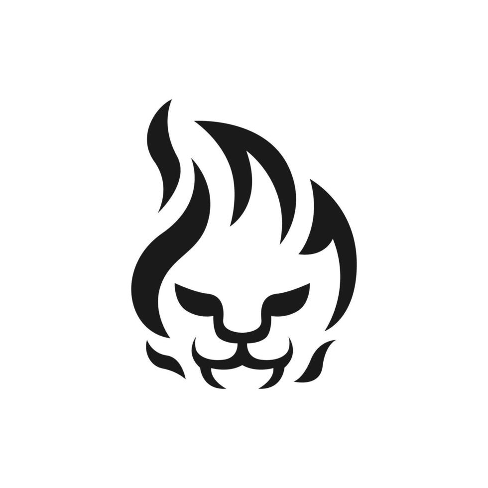 fire lion icon logo illustration vector