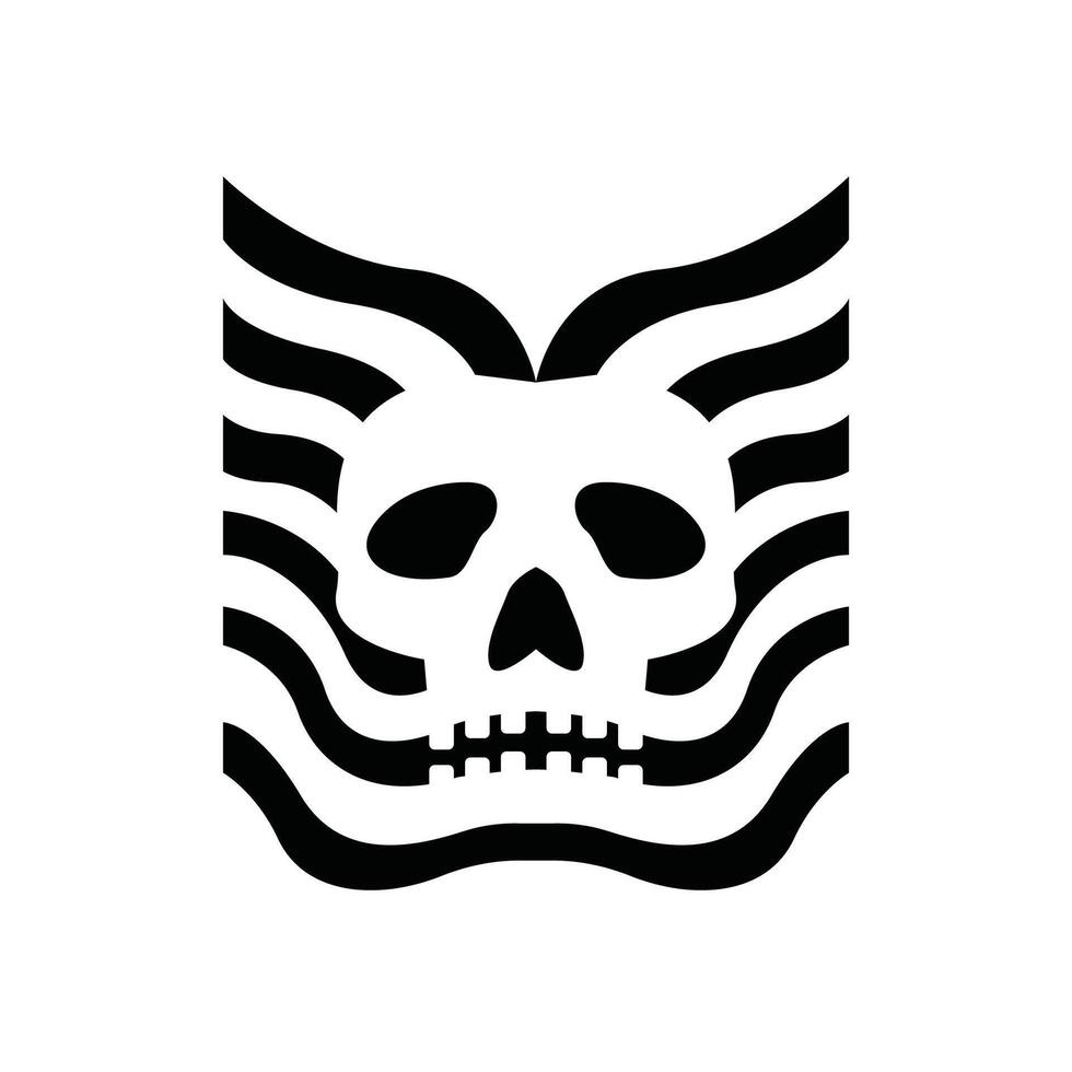 a black and white drawing of a skull with a skull on it vector