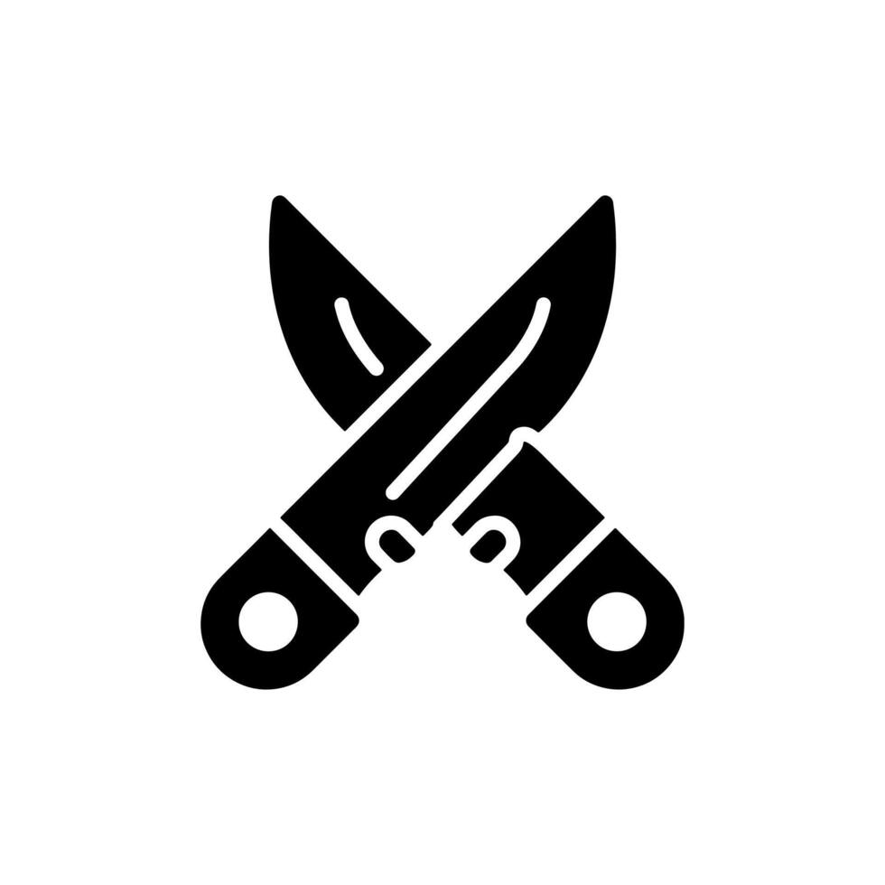 simple Knife icon in glyph style. Pro icon vector