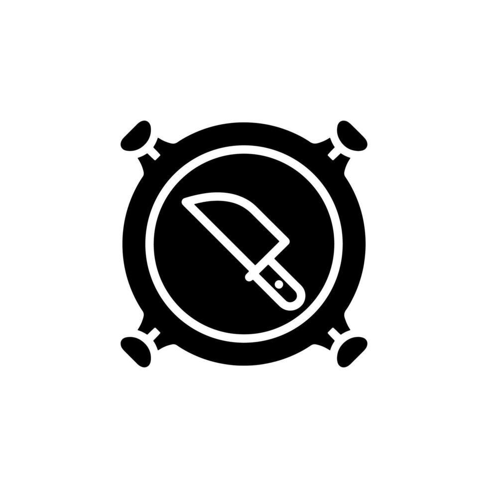 simple Knife icon in glyph style. Pro icon vector