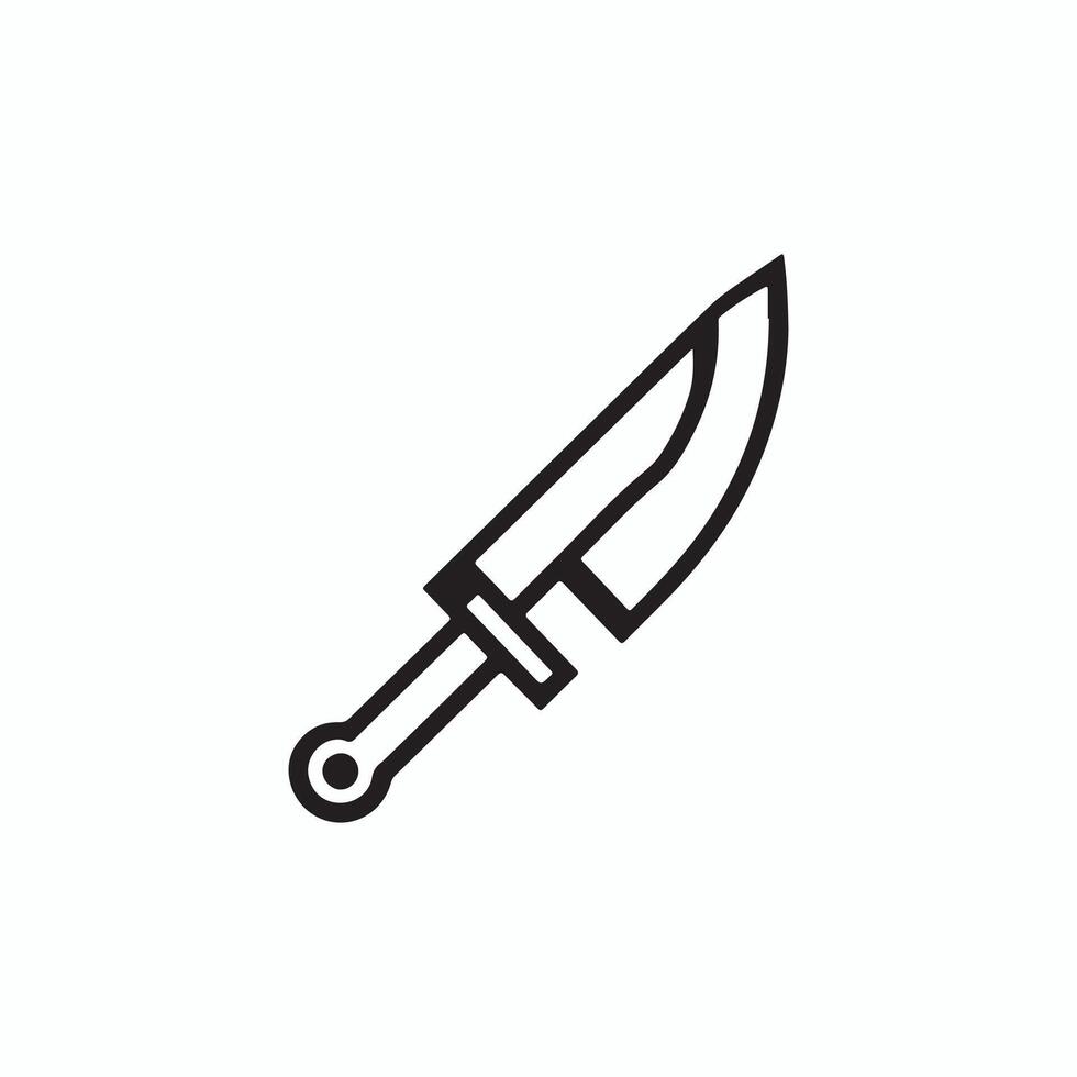 simple Knife outline drawing icon in glyph style. Pro Set vector