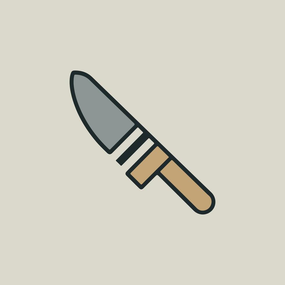 simple Knife outline drawing icon in glyph style. Pro Set vector