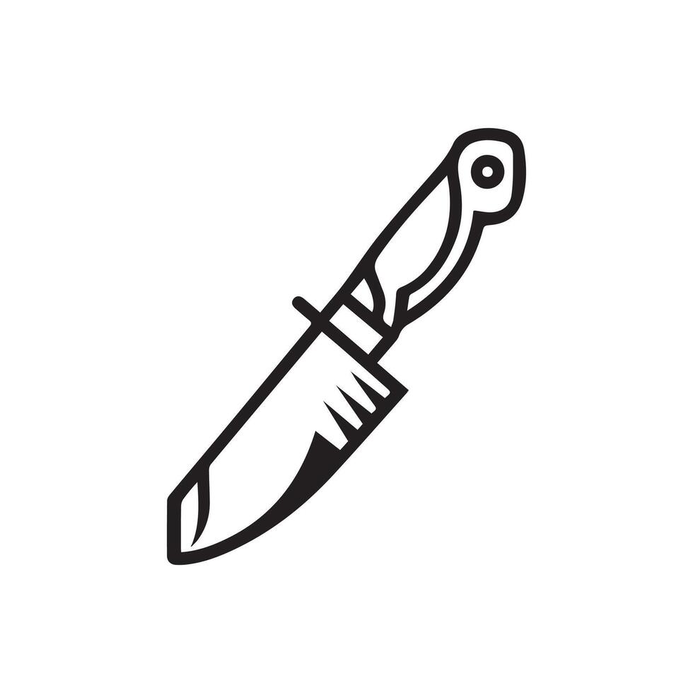 simple Knife outline drawing icon in glyph style. Pro Set vector
