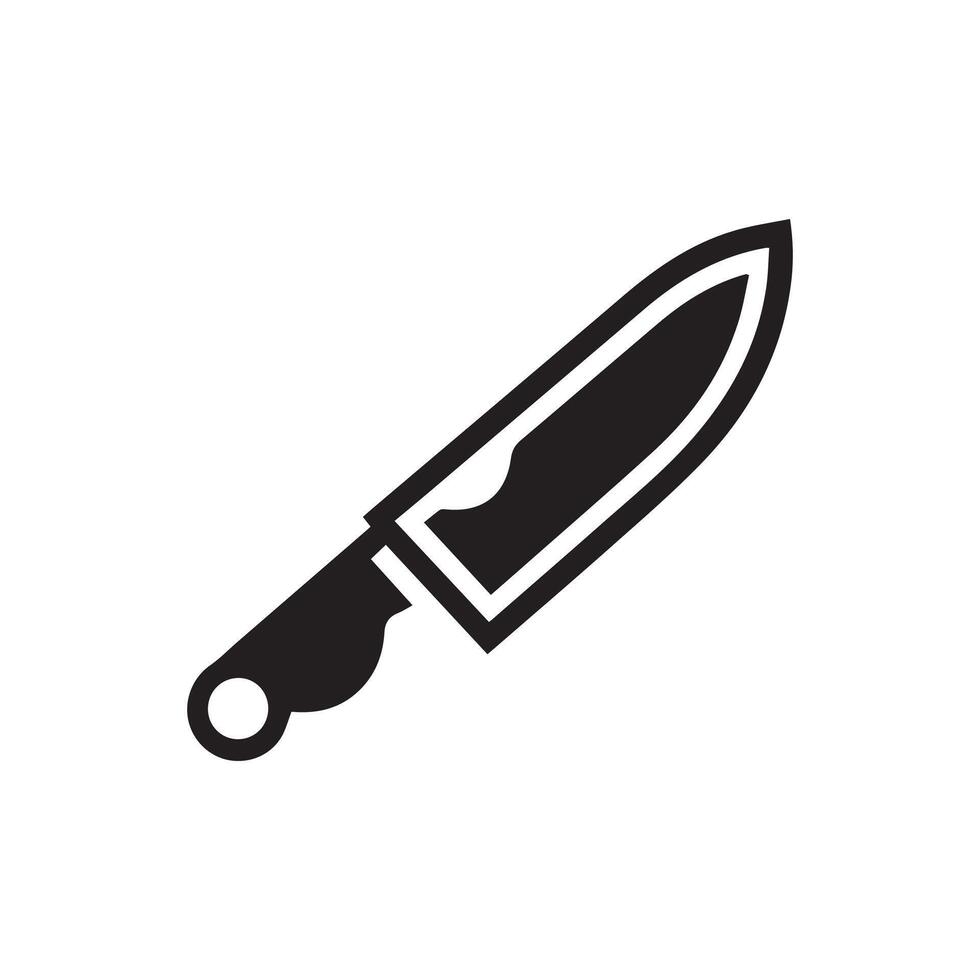 simple Knife outline drawing icon in glyph style. Pro Set vector