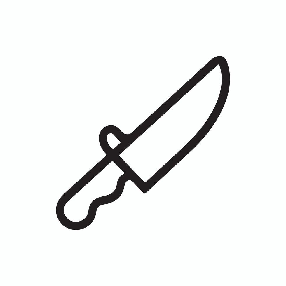 simple Knife outline drawing icon in glyph style. Pro Set vector