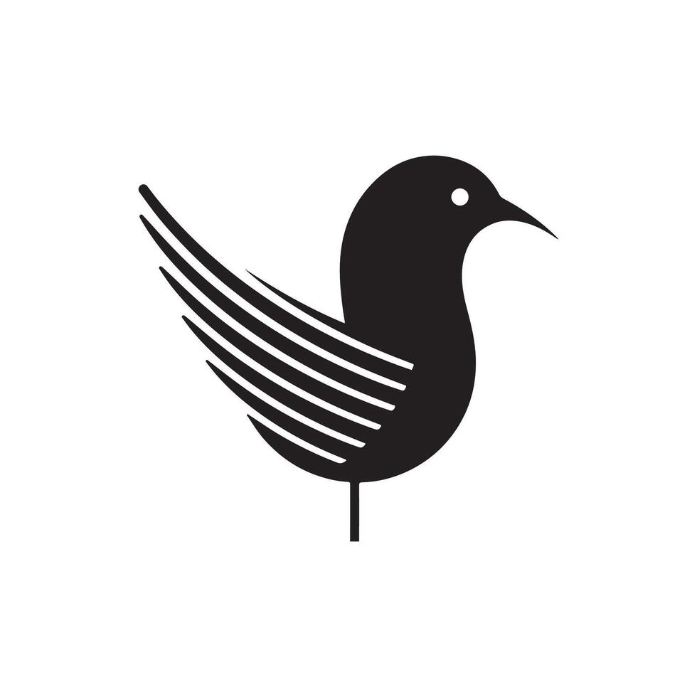 simple bird logo icon illustration vector