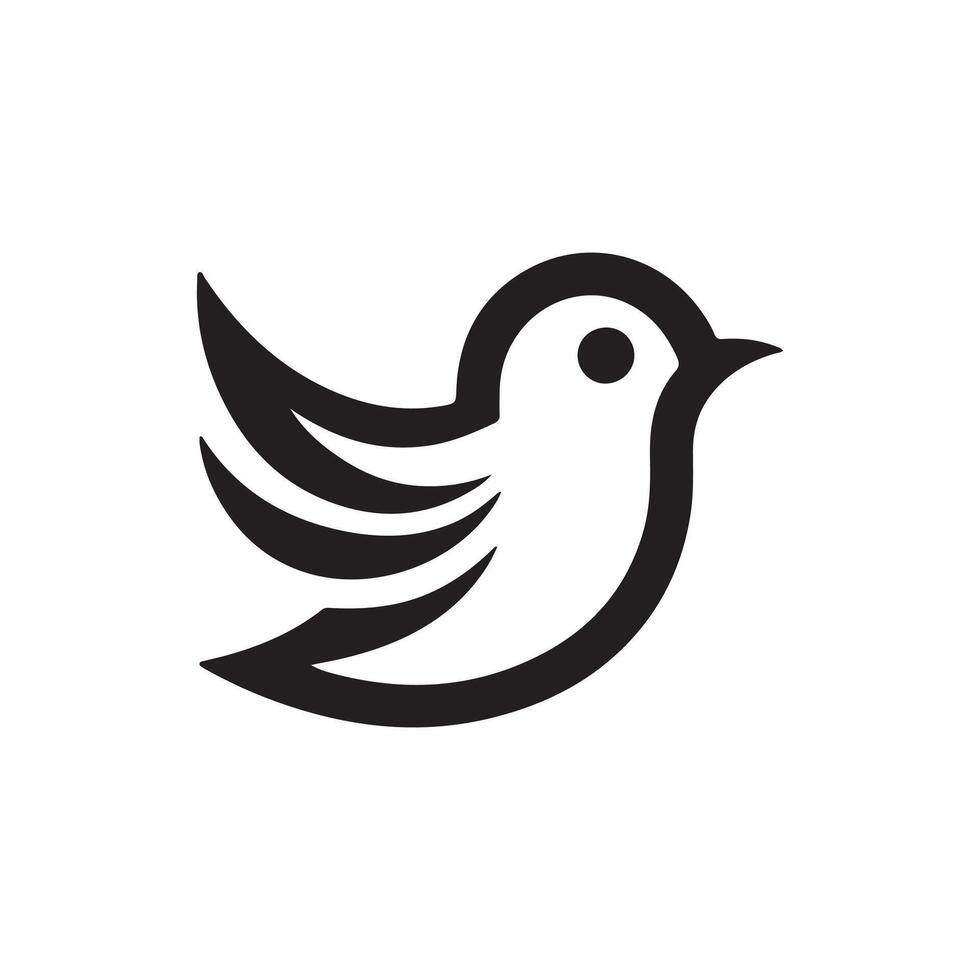 simple bird logo icon illustration vector