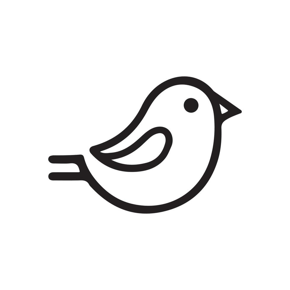 simple bird logo icon illustration, line art, one line art bird vector