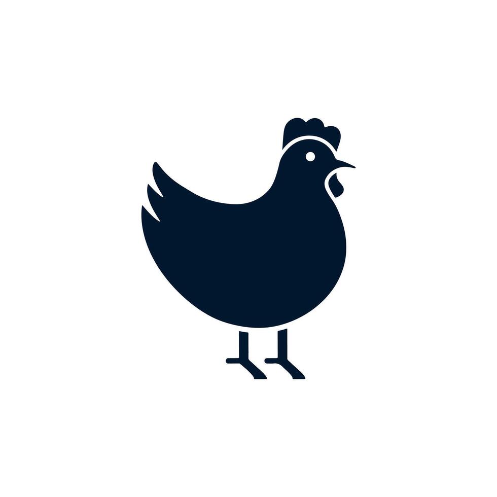 simple chicken icon illustration, abstract chicken rooster face head mascot logo icon vector