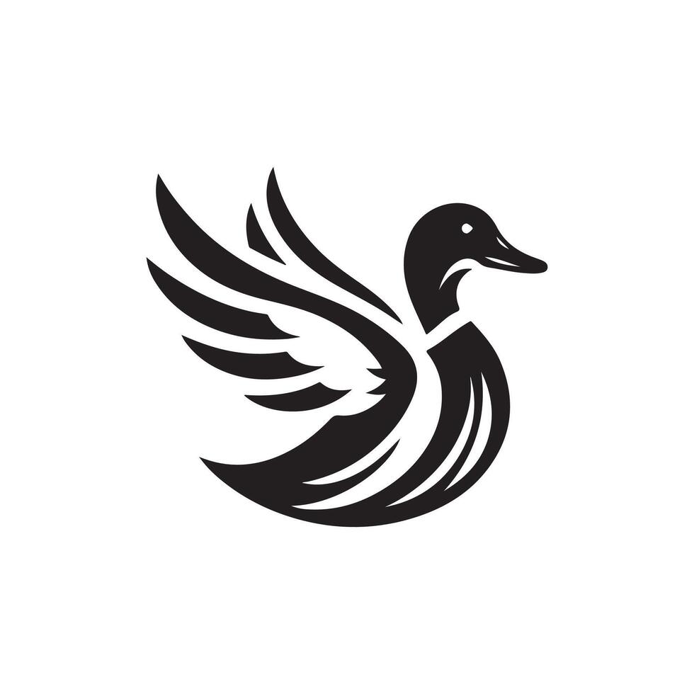 duck silhouettes, Lake Ducks Silhouette, Duck silhouettes, duck collection, various poses, black isolated figures vector